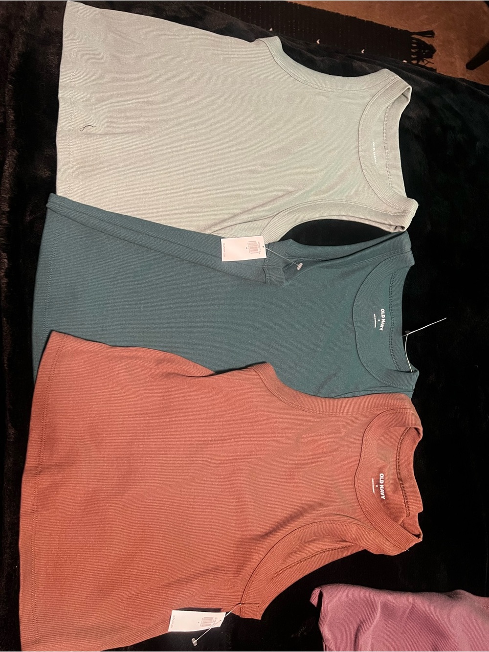 Old Navy Black Ribbed Crewneck Tank with Assorted Colors - Picture 8 of 10